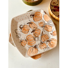Pumpkin Patterned Plate - 011121-3