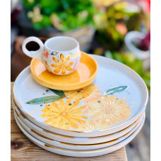 Gold Daisy Flower Plate - 270621-02