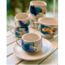 Blue - Turquoise Turkish Coffee Cup - 270621-07