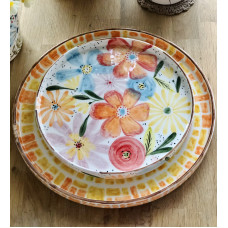 Flower Patterned Plate - 220208-4