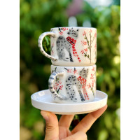Cat Patterned Coffee Cup - 041021-9