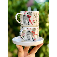 Cat Patterned Coffee Cup - 041021-9