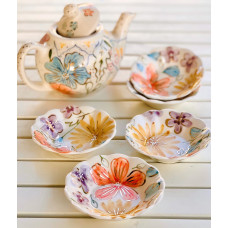 Gold Flower Series Tea Coaster Set - CT-21CTRNK025