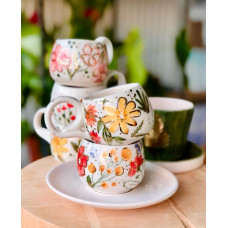 Flower Patterned Coffee  Cup - FN-21032902