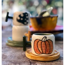 Pumpkin Patterned Coffee Cup - FN-19FNSNB084