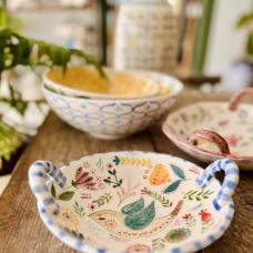 Blue Checkered Bird Bowl - 241014-3