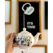 Teapot With Black and White Patterned - DM-19DMSB007