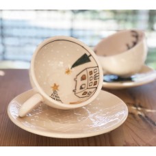 Tea Cup With Interior Patterned - FN-19FNYLB089