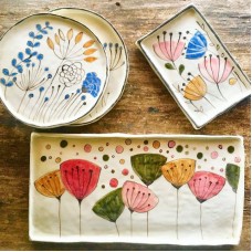 Flower Patterned Plate Set - TB-19TBTRP042