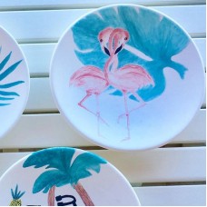Flamingo Patterned Plate - TB-19TBTRP060